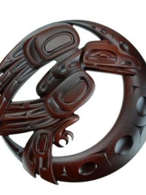 Raven/Moon Recycled Glass Trivet (Rosewood) by Karen Francis