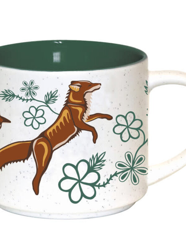 16oz Ceramic Mug (Foxes - Wagooshna) by Storm Angeconeb