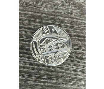 1.125" Hand Carved Silver Golf Ball Marker - Orca by Richard Lang