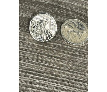 1"  Hand Carved Silver Golf Ball Marker - Bear by Richard Lang