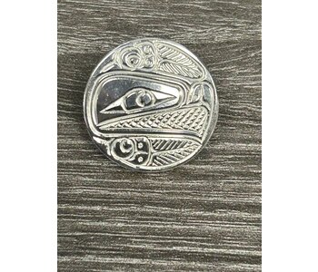 1" Hand Carved Silver Golf Ball Marker - Eagle by Richard Lang
