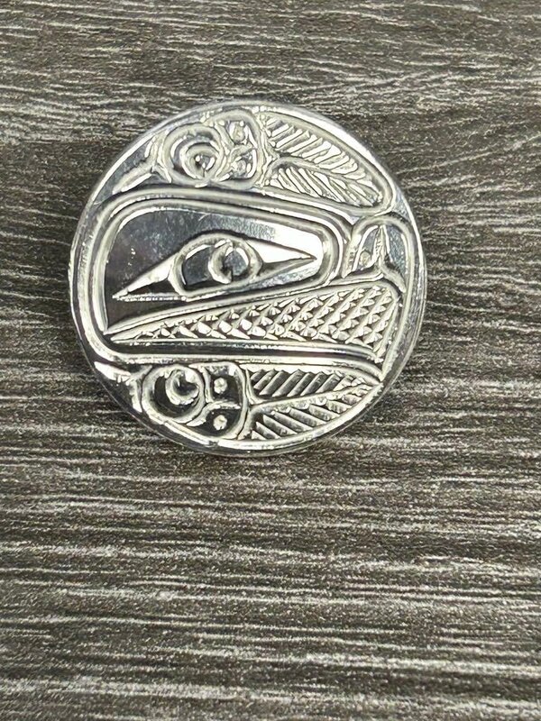 1" Hand Carved Silver Golf Ball Marker - Eagle by Richard Lang