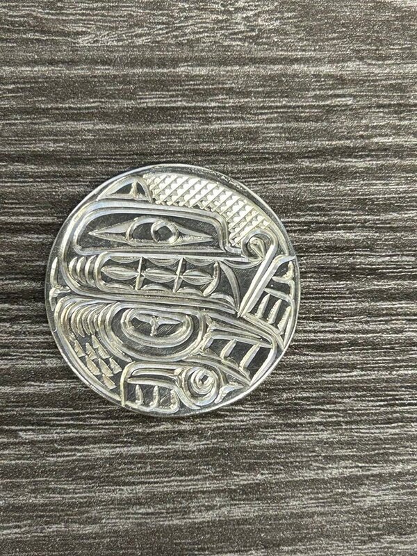 1.25" Hand Carved Silver Golf Ball Marker - Wolf by Richard Lang