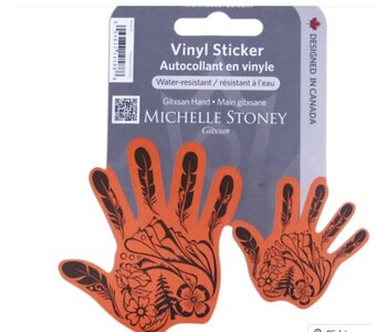 Vinyl Sticker Gitxsan Hand by Michelle Stoney