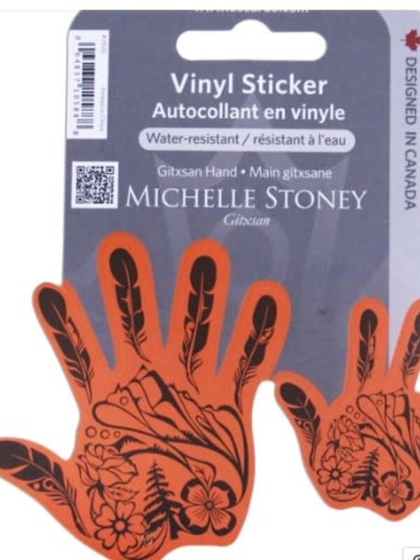 Vinyl Sticker Gitxsan Hand by Michelle Stoney