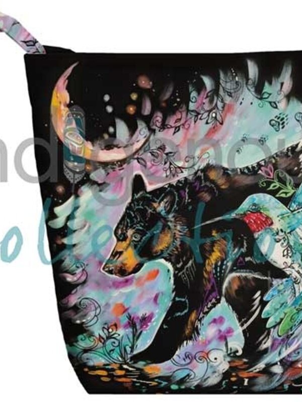 Small Canvas Tote Bag Hummingbear by Carla Joseph