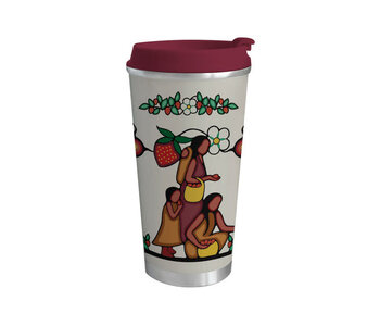 Art Travel Mug (18oz) - Heart Berry Gatherers by Sharifah Marsden,