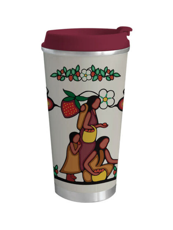 Art Travel Mug (18oz) - Heart Berry Gatherers by Sharifah Marsden,