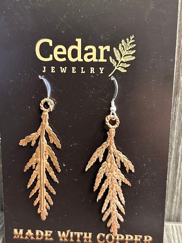 Copper Cast Cedar Earrings by Michael Hill