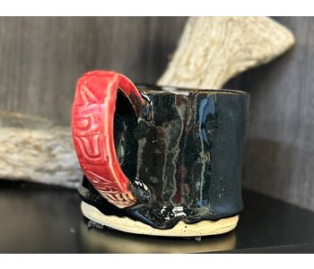 Black Pottery Mug by Cynthia Robinson