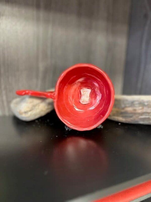 Red Pottery Mug by Cynthia Robinson