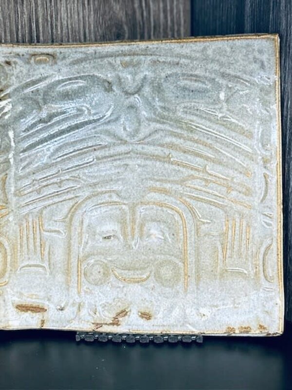 Light blue med. pottery plate by Cynthia Robinson