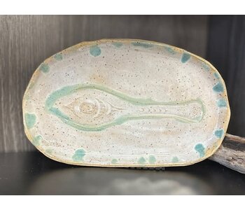 Pottery Plate w paddle design by Cynthia Robinson