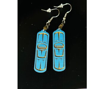 1.75" Blue Whale Fin Earrings by Raven Wolden