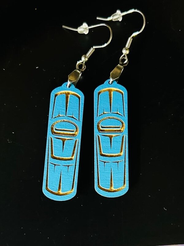 1.75" Blue Whale Fin Earrings by Raven Wolden