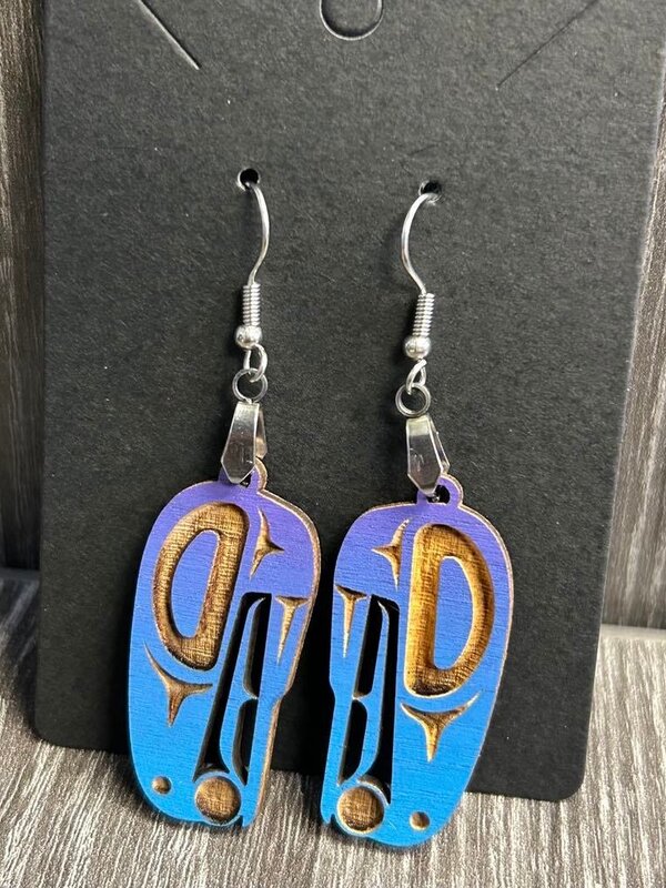 Coast Salish Raven Earrings by Corvina designs