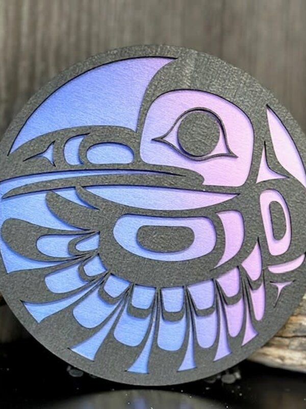 5" Wall Plaque - Raven gradient by Raven Wolden