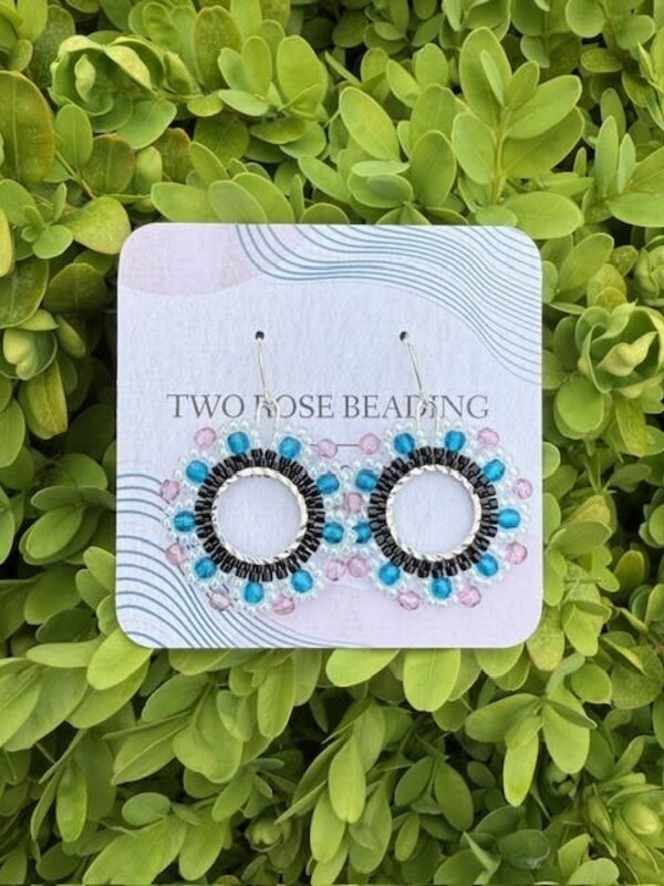 Beaded flower Hoop by Jenn Carman