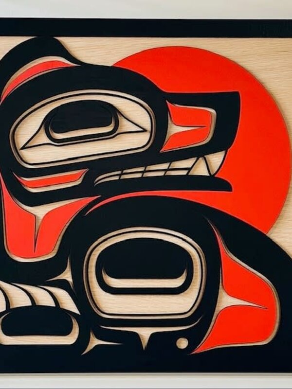 8" Blood  Moon Bear Plaque by Raven Wolden