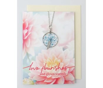 "Love Flourishes" Dream Catcher Necklace Greeting Card