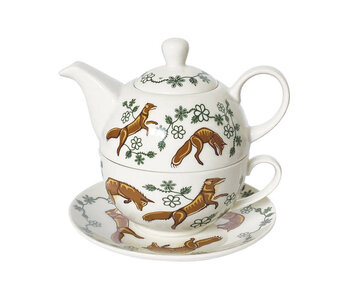 Tea For One Set - Foxes by Storm Angeconeb