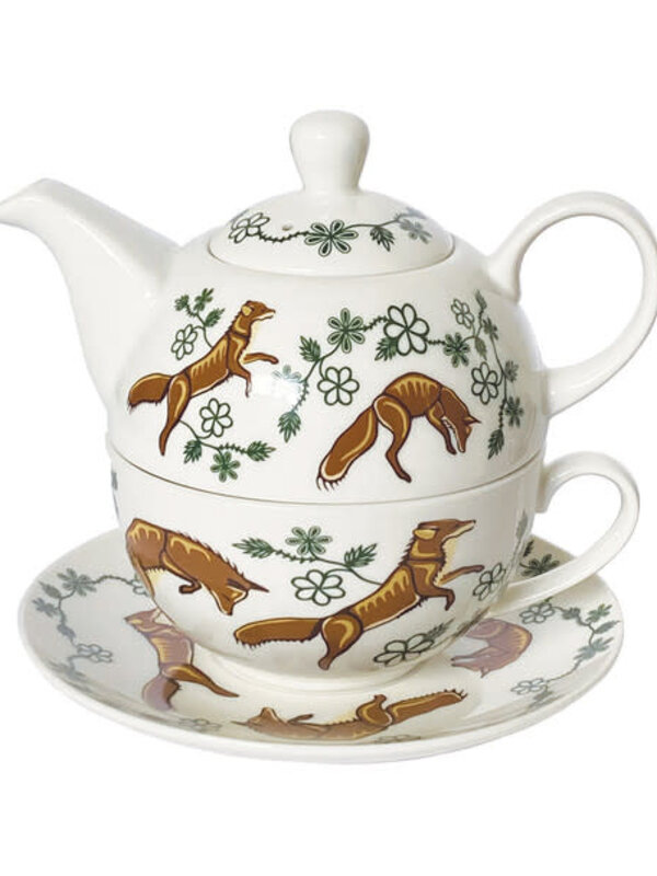 Tea For One Set - Foxes by Storm Angeconeb