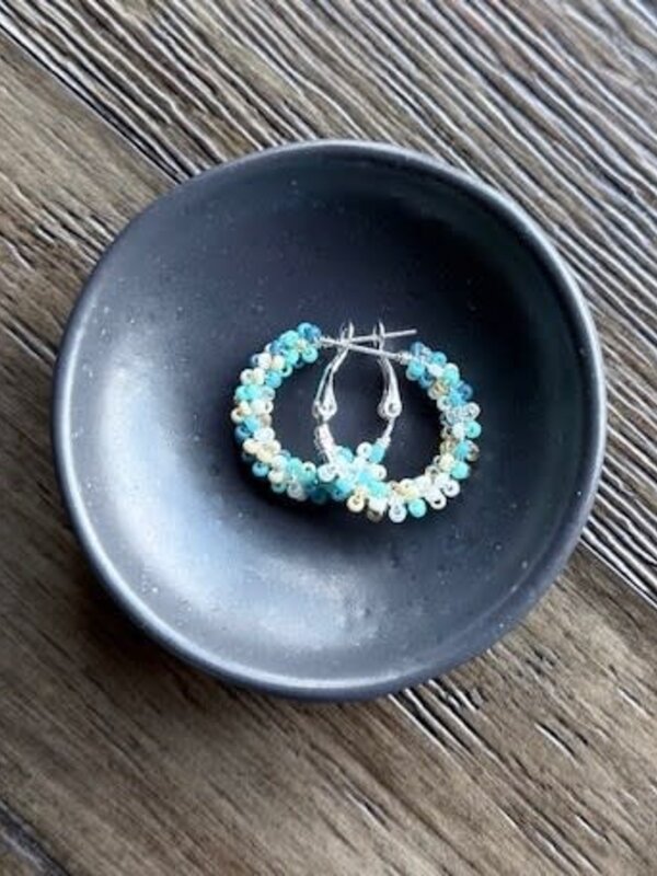 Small Beaded Hoop Earrings by Jenn Carman