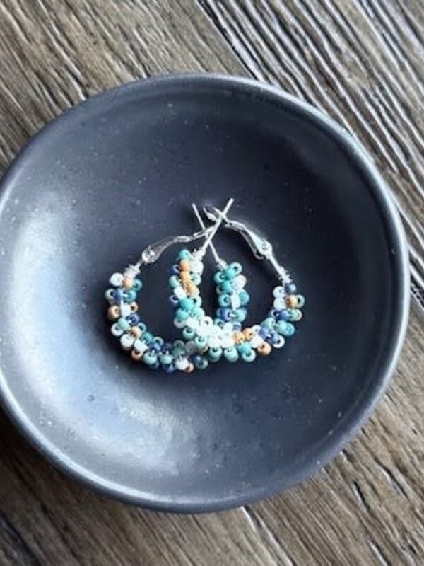 Small Beaded Hoop Earrings by Jenn Carman