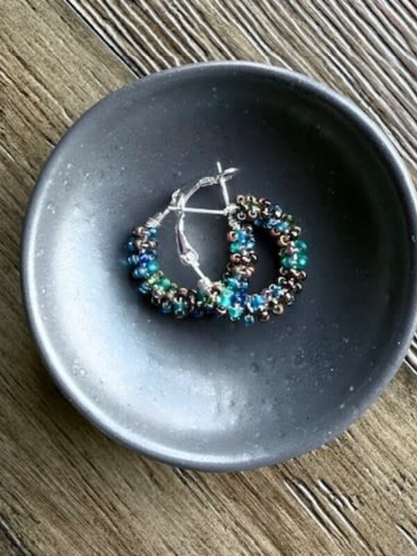 Small Beaded Hoop Earring by Jenn Carman