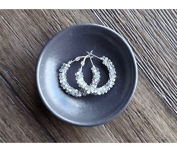 Medium Beaded Hoop Earrings by Jenn Carman