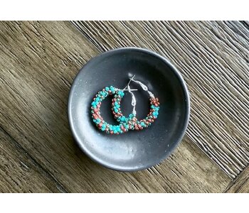 Medium Beaded Hoop Earrings by Jenn Carman