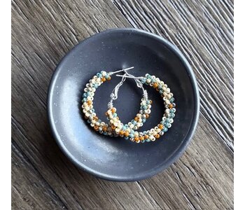 Large beaded Hoop Earrings by Jenn Carman
