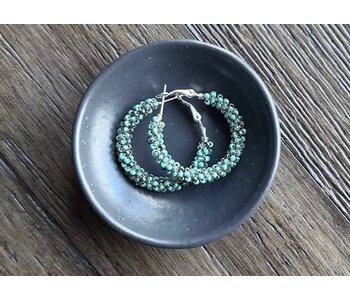 Large Beaded Hoop Earrings by Jenn Carman