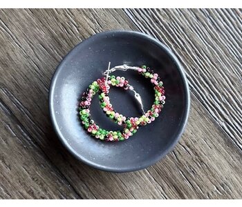Large Beaded Hoop Earrings by Jenn Carman