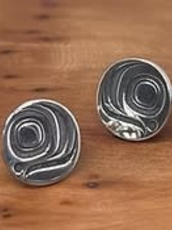 Signature Sterling Silver Salmon Egg Studs by Jada Creations