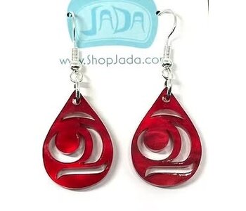 Pearlescent Red mini Salmondrop Earrings by Jada Creations