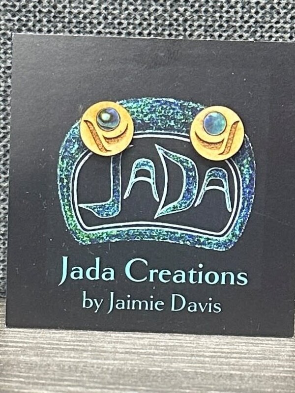 Mini Wooden Salmon Egg Studs by Jaa Creations