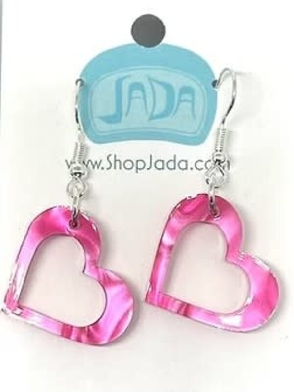 Pink Pearl Heart Earrings by Jada Creations