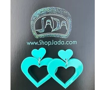 Self-Love Heart Post Earrings Turquoise by Jada Creations