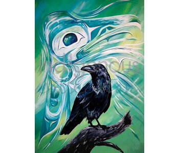 Poster Matted and Framed with Glass- Raven's Spirit by Carla Joseph