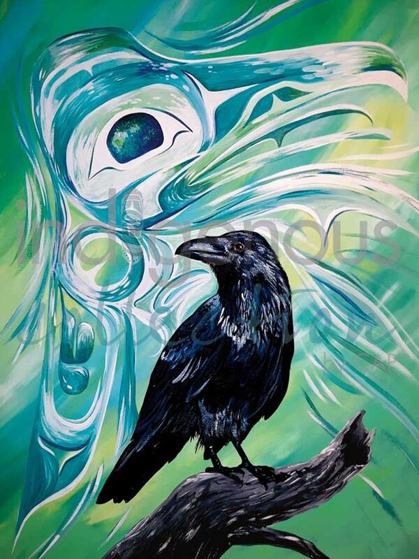 Poster Matted and Framed with Glass- Raven's Spirit by Carla Joseph