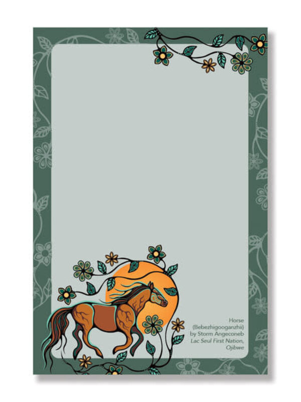 Notepad - Horse (Bebezhigooganzhii) by Storm Angeconeb