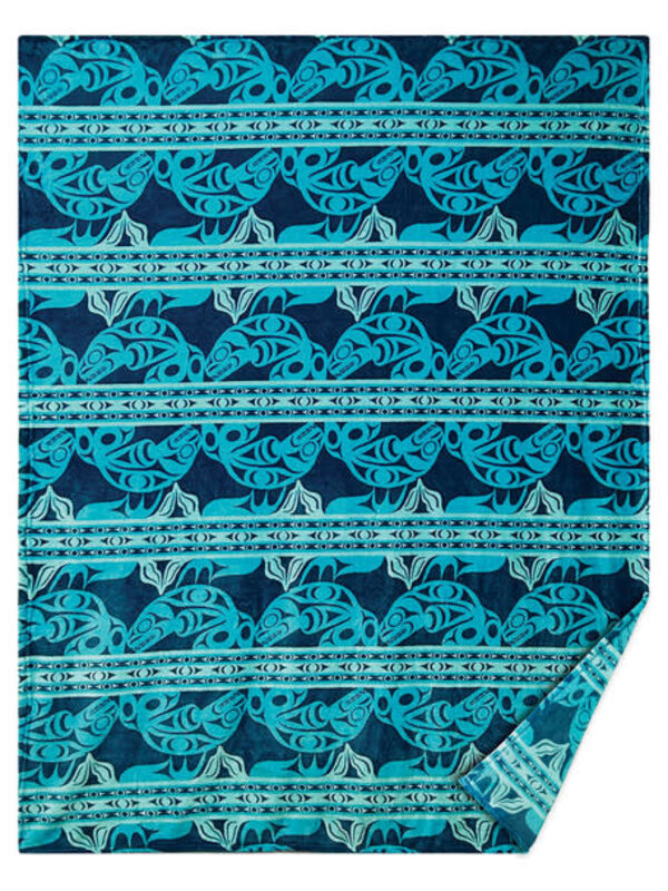 Fleece Blanket - Whale by Maynard Johnny, Jr