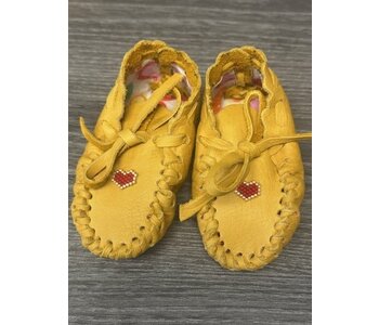 Hand Made New Baby Moccasin with Heart beading by Dena Leon