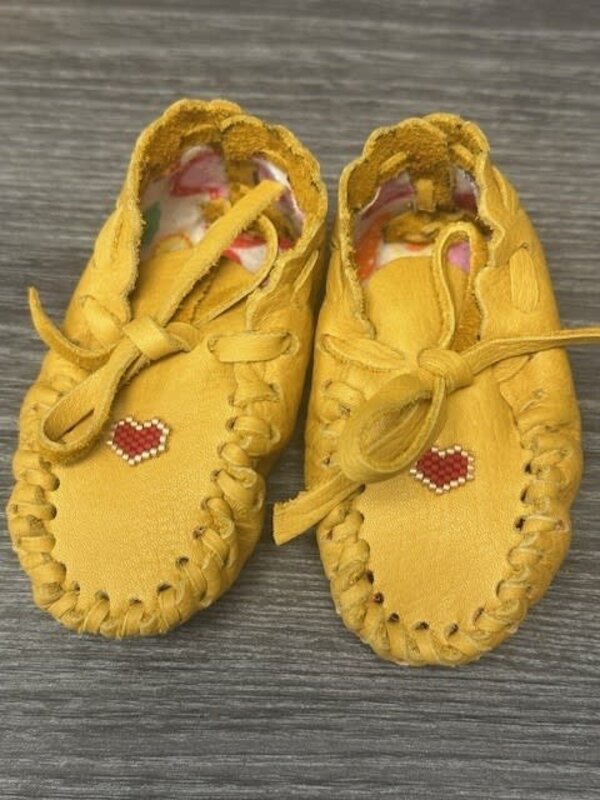 Hand Made New Baby Moccasin with Heart beading by Dena Leon