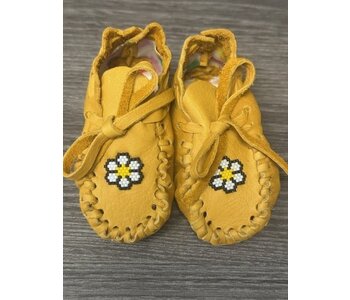 Hand Made New Baby Moccasin with flower beading by Dena Leon