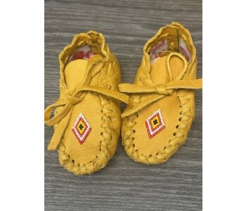 Hand Made New Baby Moccasin with Diamond beading by Dena Leon