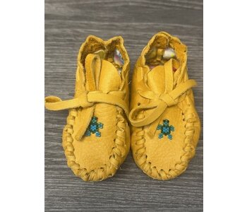 Hand Made New Baby Moccasin with Turtle -beading by Dena Leon