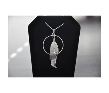 Hand Crafted Silver Feather Pendant by Vincent Henson