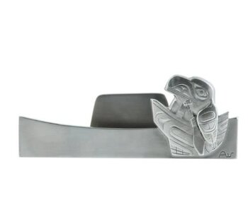 Pewter Business Card Holder -Traveling Raven- by Andrew Williams